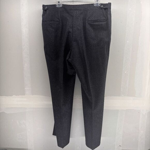 Biella Italy Pure Wool Suit Dark Charcoal Gray Pinstriped 38R Blazer 40x29 Pants - Picture 8 of 11